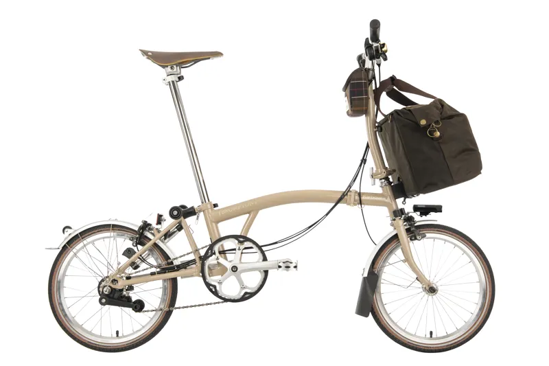 Brompton C Line Explore Mid Folding Bike 2023 in Barbour edition inc. 2 bags-1